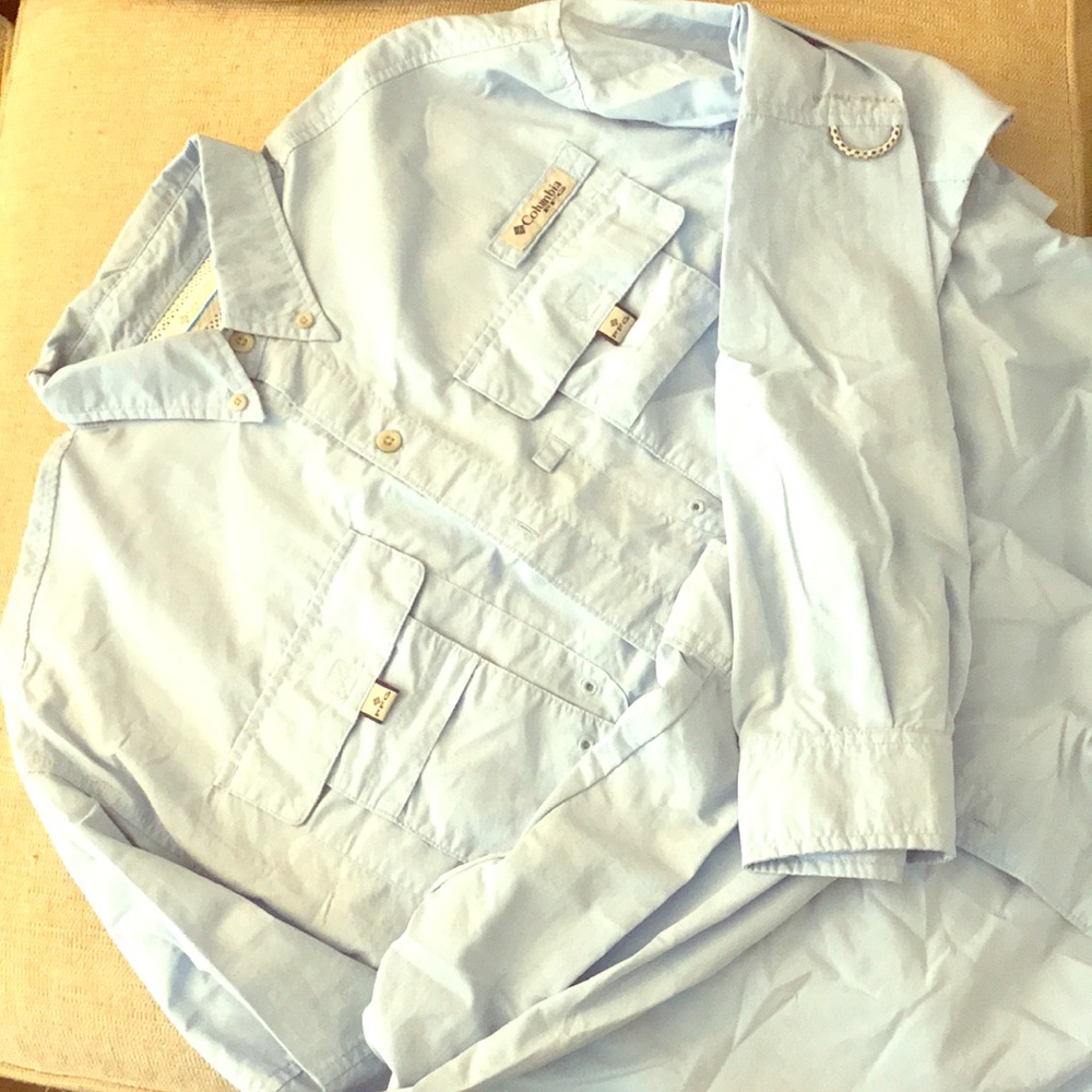 Columbia PFG 🐠 Long Sleeve Blue Shirt